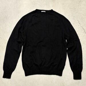Elegant Black Crewneck Sweater for Men